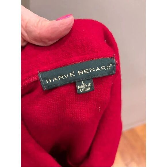 Harve Bernard L button front 3/4 wide sleeve wool belted blazer/cardigan (faux p - Picture 5 of 6